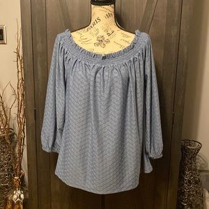 Michael Kors off the shoulder eyelet shirt